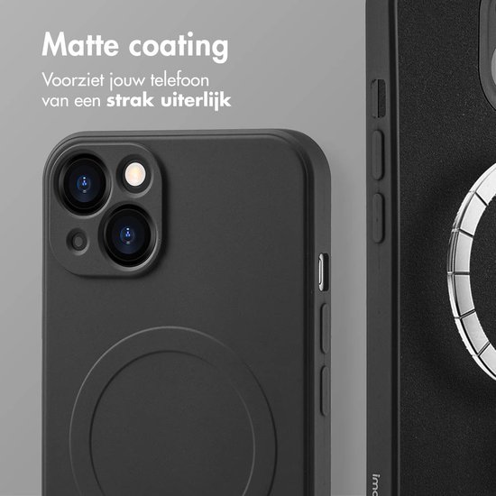 Coque iMoshion adaptée pour iPhone 13 coque en Siliconen - coque arrière couleur iMoshion adaptée pour MagSafe - Zwart