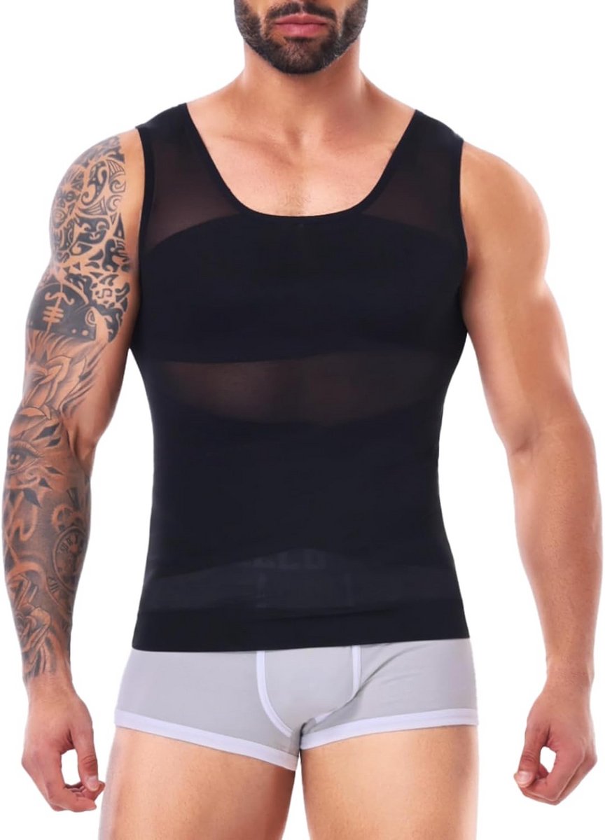Compressieshirt voor heren - afslankend onderhemd en bodyshaper voor ideale buikcontrole