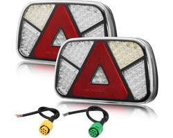 Universele LED Aanhanger Achterlichten Set - Waterproof 12V met Pulgs Kabels