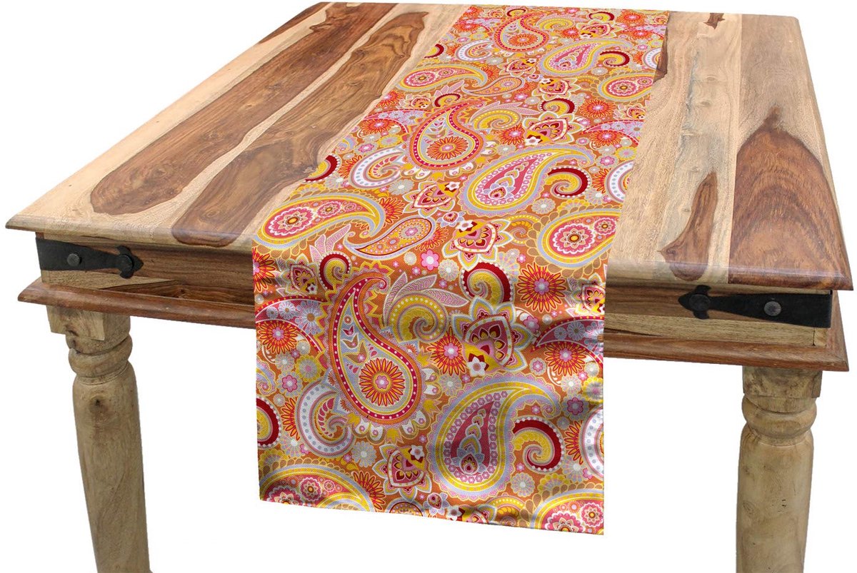 ABAKUHAUS Tafelrok 40381 – Paisley-print, 40×225 cm, Siena Tan