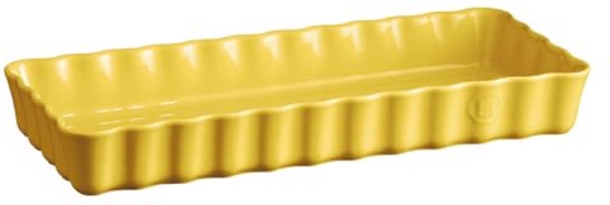 Rechthoekige Taartvorm van Keramiek - 36,5 x 15 x 5 cm - Geel