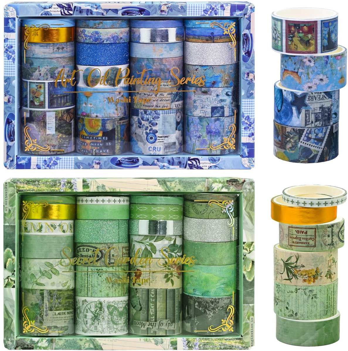 IMPERATORIS® Washi-tape - Masking Tape - Plakband Rol - Meerdere ontwerpen - Veelkleurig - 48 Rollen