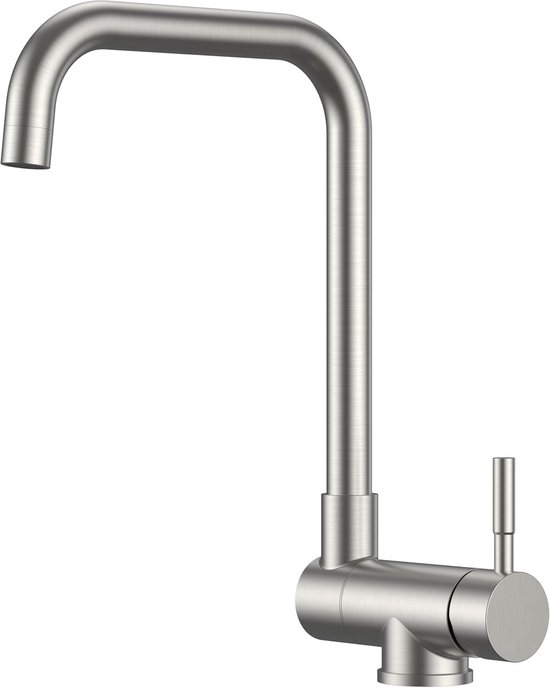 Keukenkraan voor warm en koud water, keukenkraan van roestvrij staal, 360 graden draaibaar, voor keukenspoelbakken (warm water