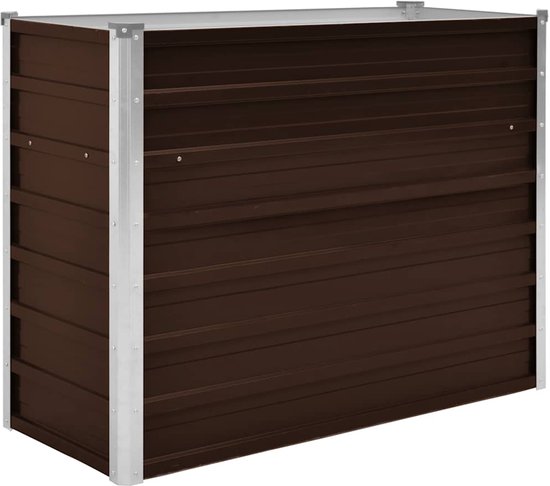 Plantenbak | Bloembak | Bloempot verhoogd 100x40x77 cm gegalvaniseerd staal bruin