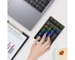 Bluetooth digitaal mechanisch toetsenbord met blauwe schakelaars, extern USB-toetsenbord voor laptops