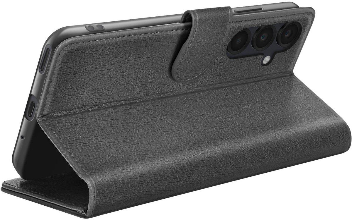 Zanae, Portemonneehoesje Geschikt voor Samsung Galaxy A16 met standaardfunctie en magnetische sluiting, Zwart