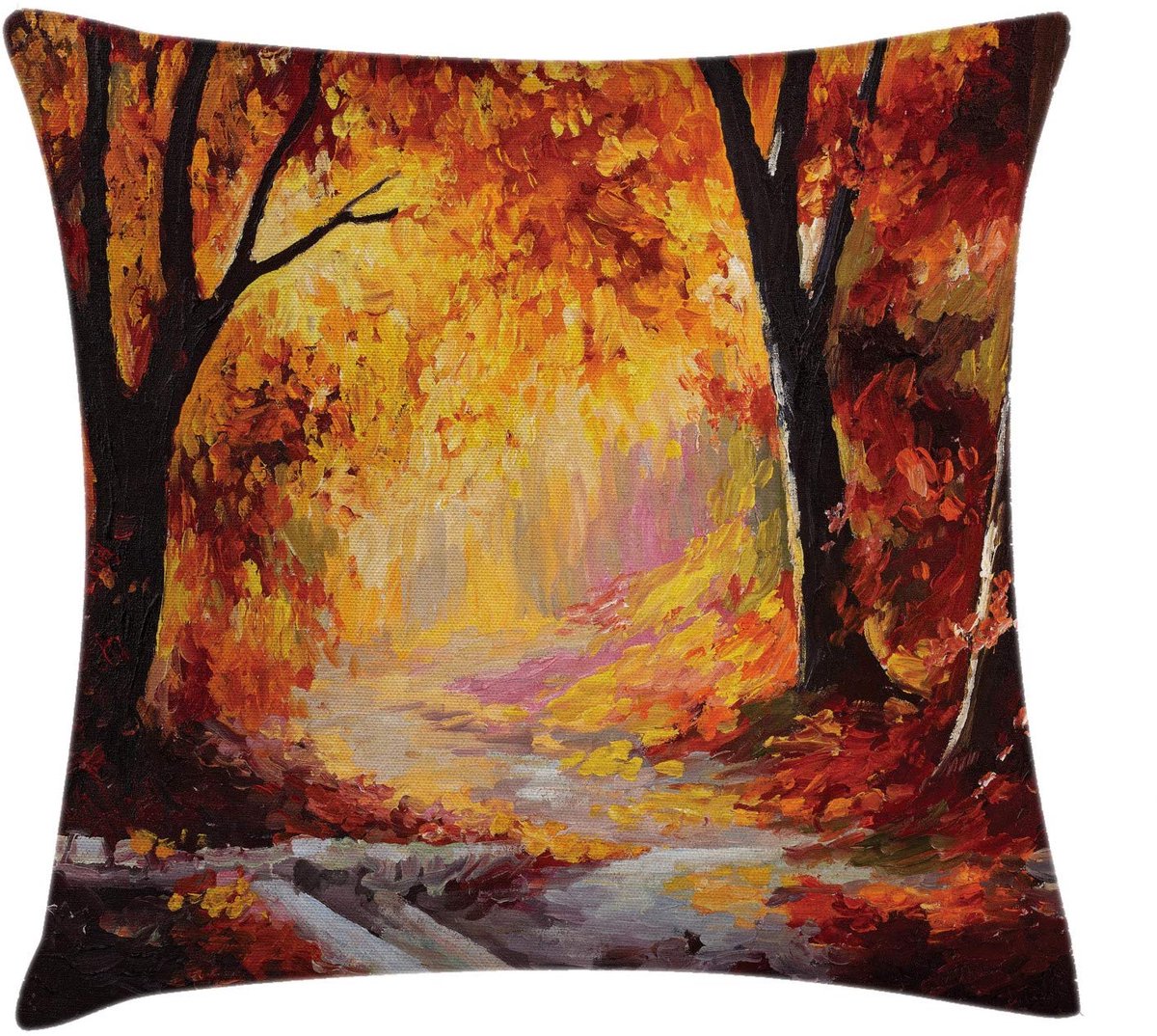 ABAKUHAUS Kussenhoes – 45x45 cm – Dubbelzijdig bedrukt – Multicolor Oranje Bruin