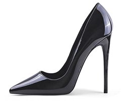 Hoge Hak Stiletto Dames Schoenen – 12CM Puntschoenen voor Bruiloft en Feest – Zwart, Maat 41