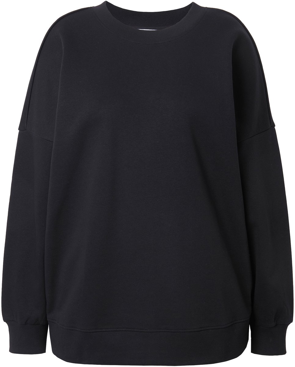 Studio Untold - Dames - Sweatshirt oversized model extra lang OEKO-TEX - Zwart - Maat 54+