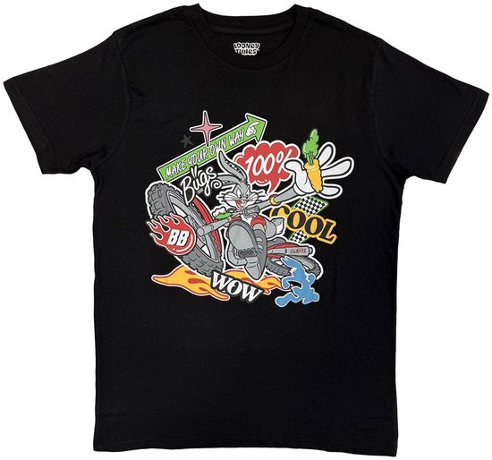Looney Tunes - Cool Bugs Bunny T-Shirt Homme - M - Zwart