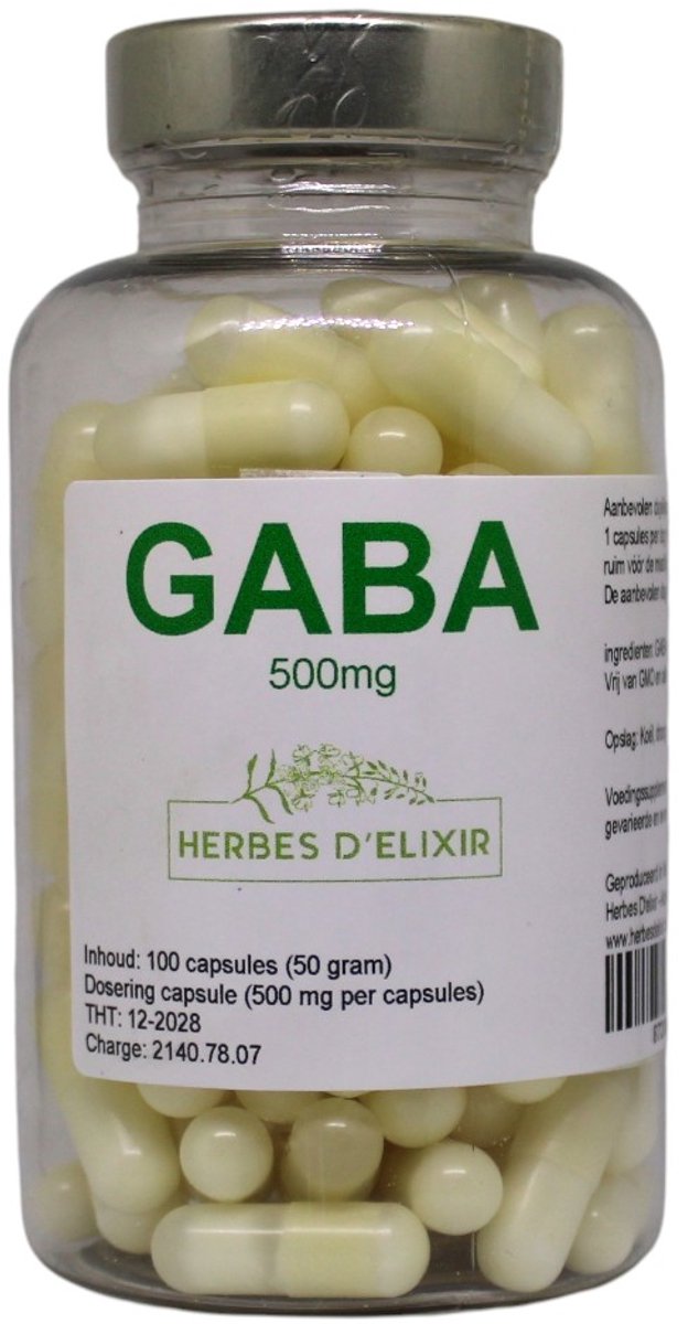Herbes D'elixir GABA Capsules – 500mg per Capsule – 100 Stuks - Vegan Capsules