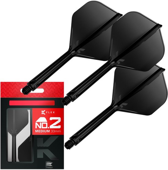 Target K-Flex Black NO2 - Dart Flights - Medium van Target — afbeelding 2