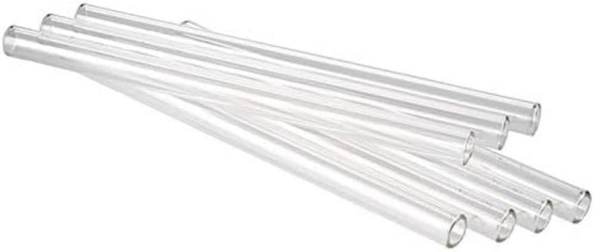 Set van 7 Herbruikbare Glazen Rietjes - Transparant 15 cm, Vaatwasserbestendig