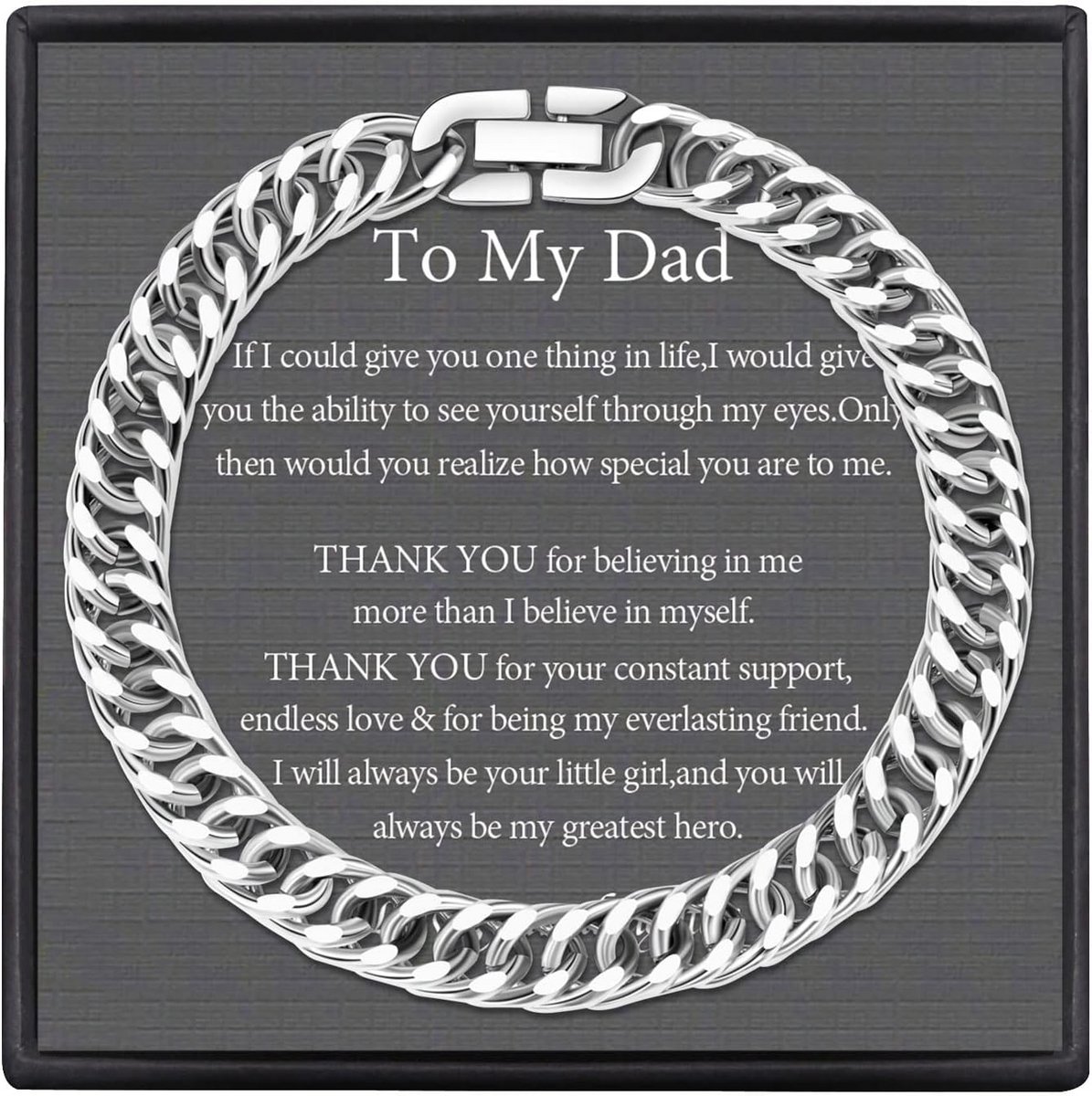 Heren Zilveren Armband RVS Cuban Link Cadeau voor Vader of Vriend