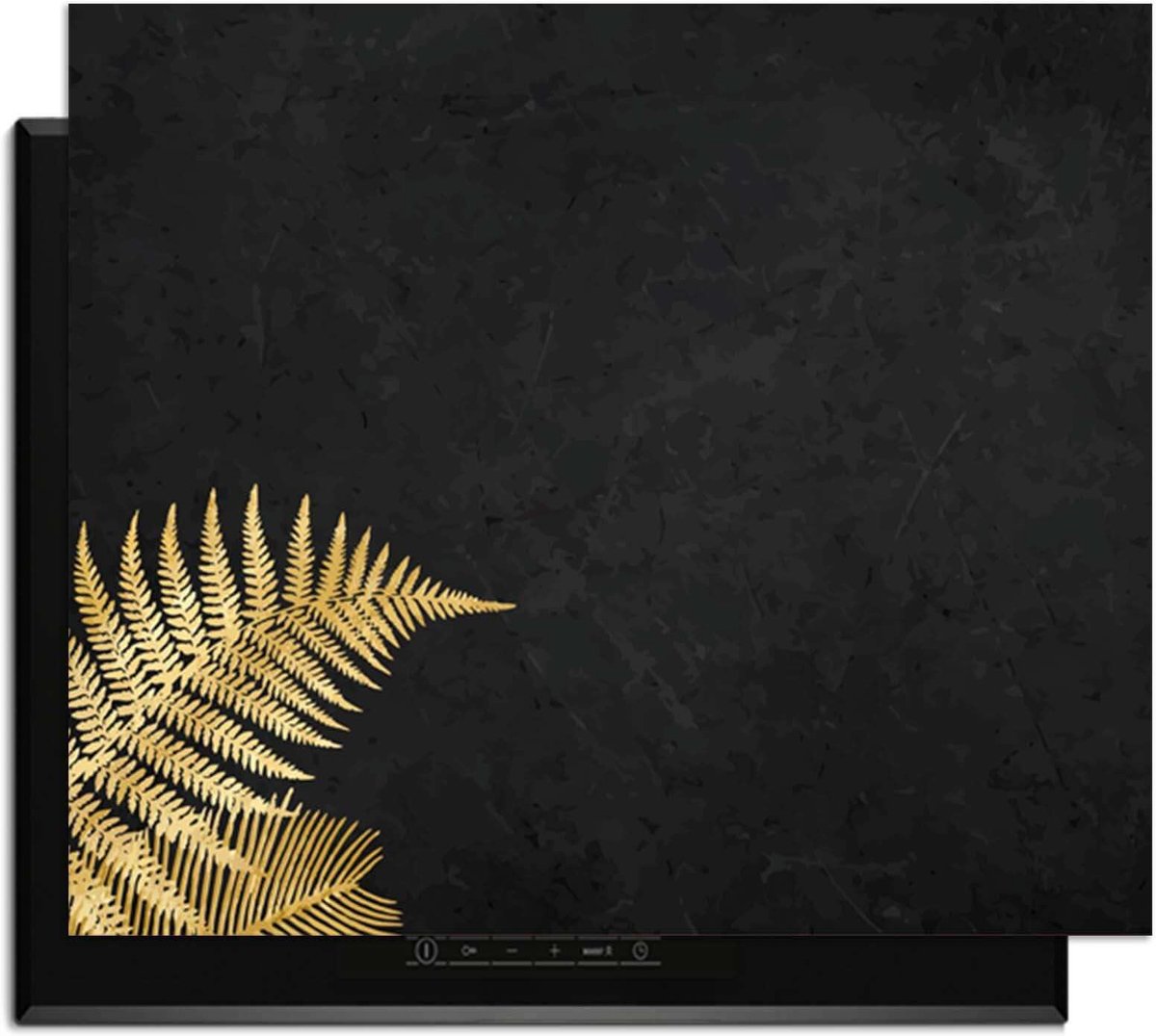 KitchenArt - Golden Fern Touch – Inductie Beschermer - 71x52 cm - Kookplaat Beschermer - Luxe Afdekplaat Inductieplaat - Anti-slip & Oprolbaar - Beschermmat Inductiekookplaat