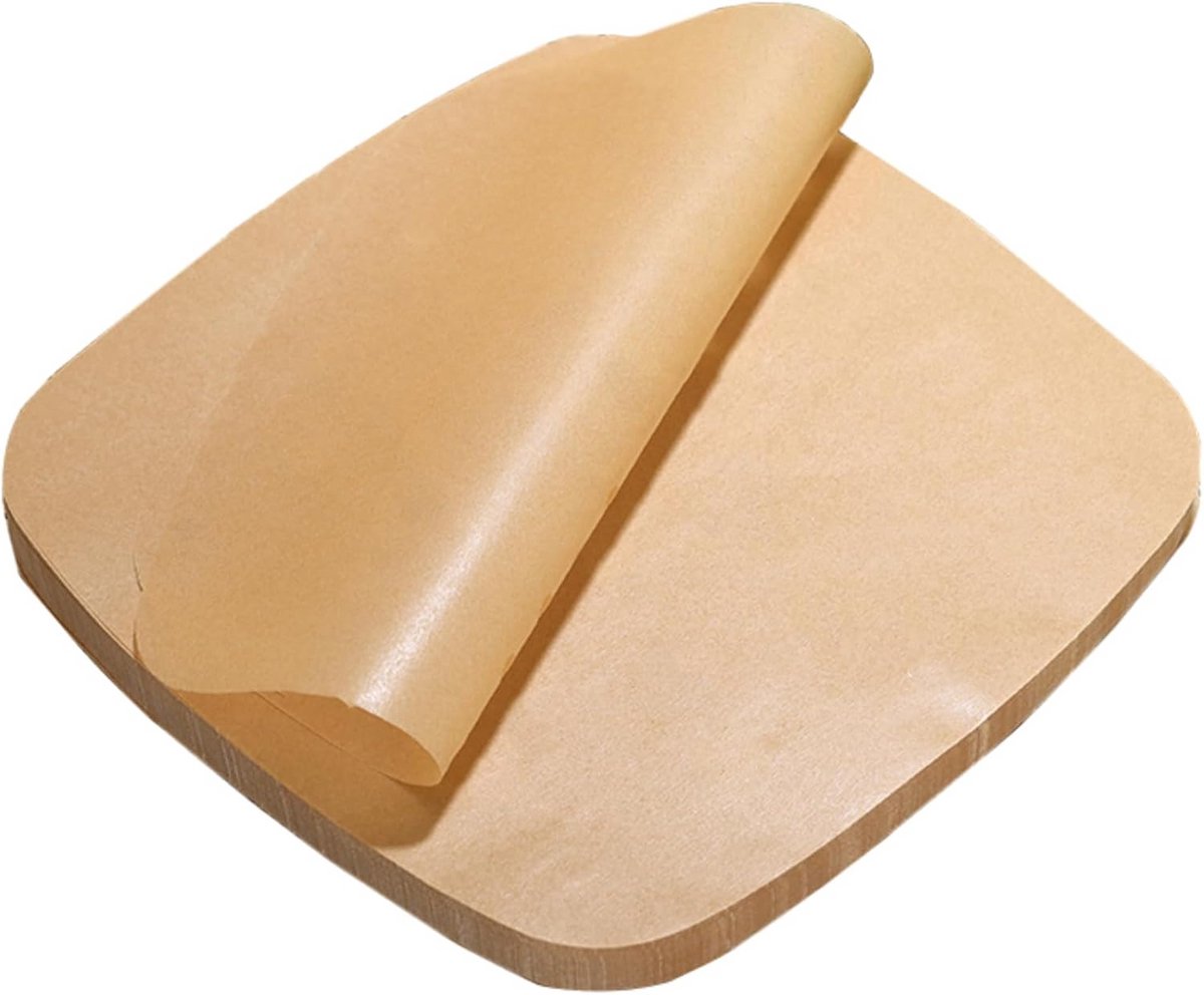 100x Airfryer Papieren Vellen 24cm - Perforatie Vorm Recht Wegwerp Bakpapier