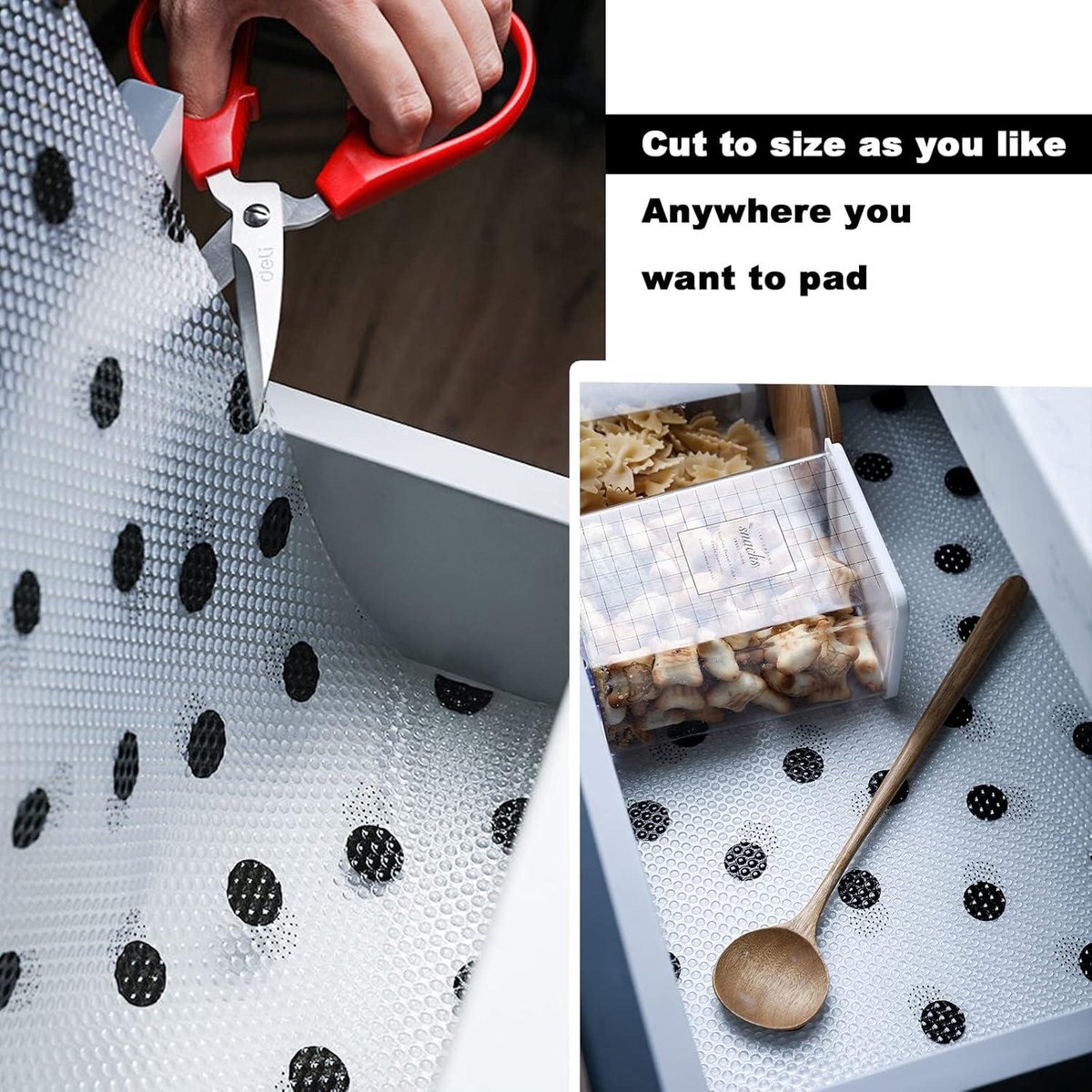 Antislip lade-inzet op maat te snijden voor keukenkasten - Waterdicht materiaal - Niet-klevend - 120 cm x 45 cm