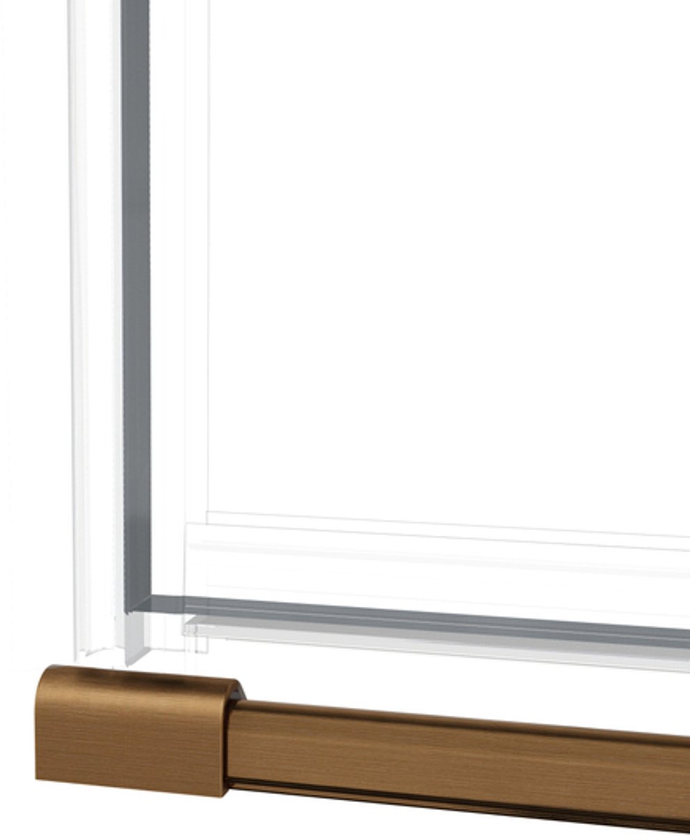 FugaFlow Eccelente Vetro Douchecabine - 80x100x200cm - scharnieren - deurgreep - stabilisatiestang - vlak - helder veiligheidsglas - Geborsteld koper PVD (Koper)
