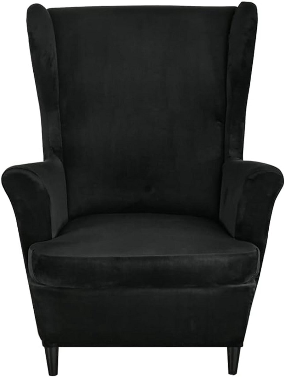 Set van 2 Fluweel Zachte Slipcovers voor Oorfauteuils en Vleugelstoelen