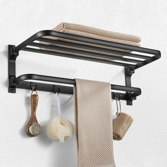 Handdoekenhouder met Towel Bar, Handdoekenrek met 5 Haken