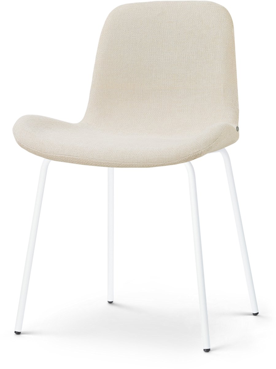 Nolon Nora-Fé Eetkamerstoel cottonbeige - wit onderstel