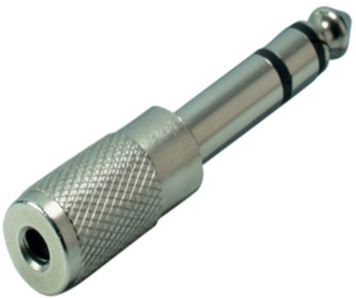 6,35mm Jack (m) - 3,5mm Jack (v) stereo audio adapter - metaal