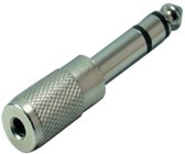 6,35mm Jack (m) - 3,5mm Jack (v) stereo audio adapter - metaal