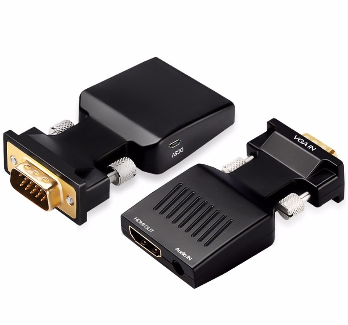 VGA + 3,5mm Jack naar HDMI adapter - compact / zwart