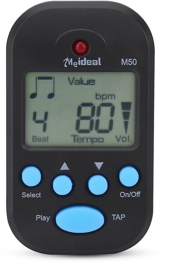 Boston BMM 60 BK analoge metronoom met bel  (0 2 3 4 6) 40 208 bpm   De
