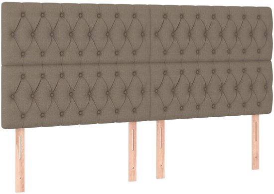 vidaXL-Bedframe-met-hoofdeinde-stof-taupe-200x200-cm