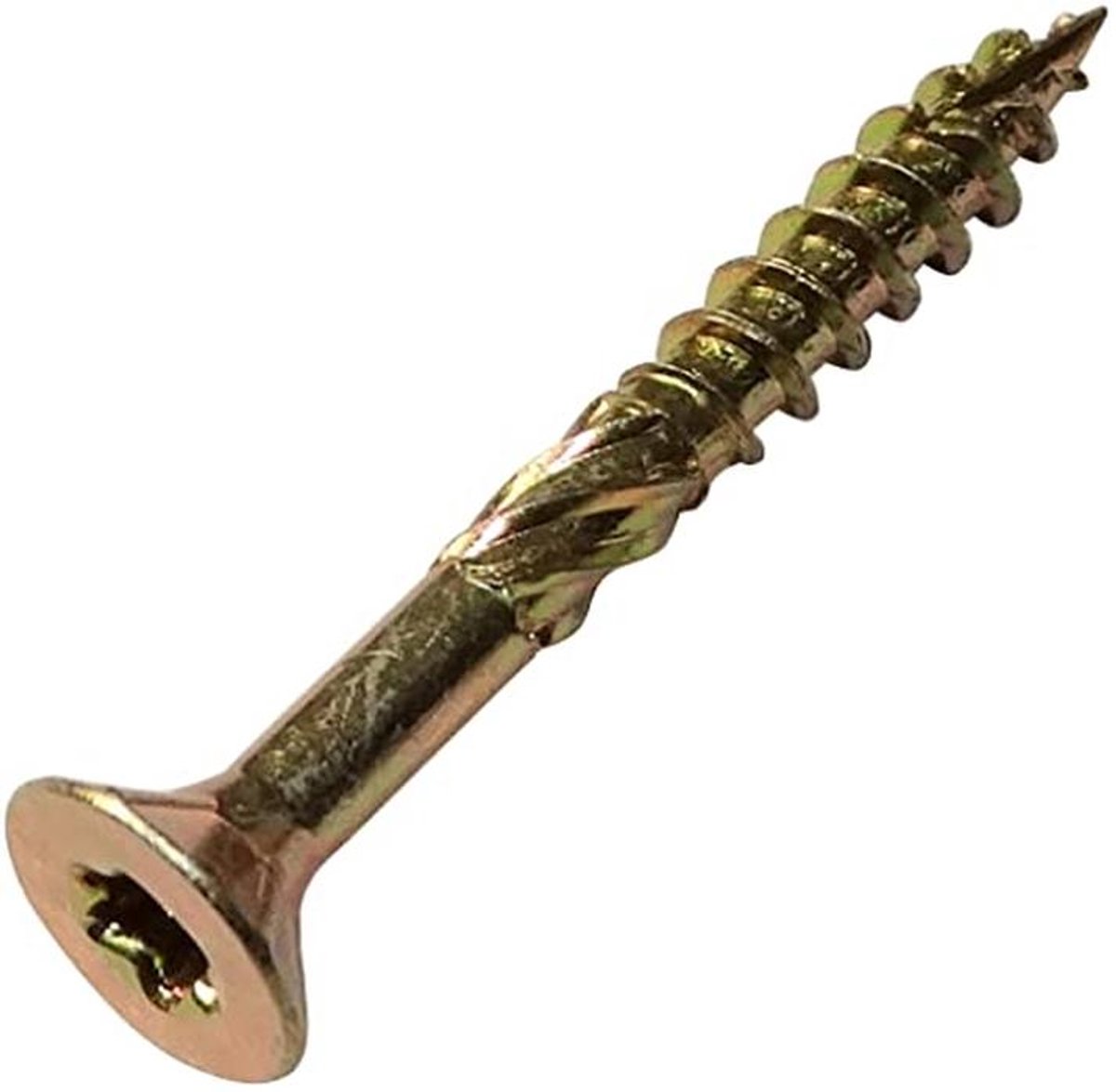 Houtschroeven met Verzonken Kop - 100 Stuks - Ø3.5x30mm - Verzinkt - Zespuntige Ster T15