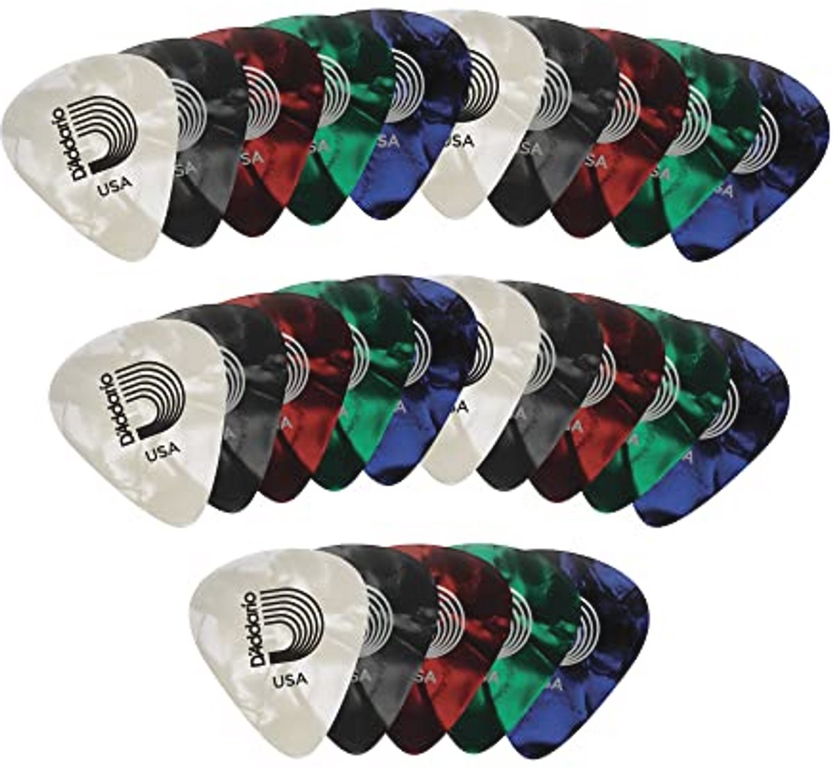 Assortiment van Parelmoer Gitaar Plectrums - 25 stuks, Medium