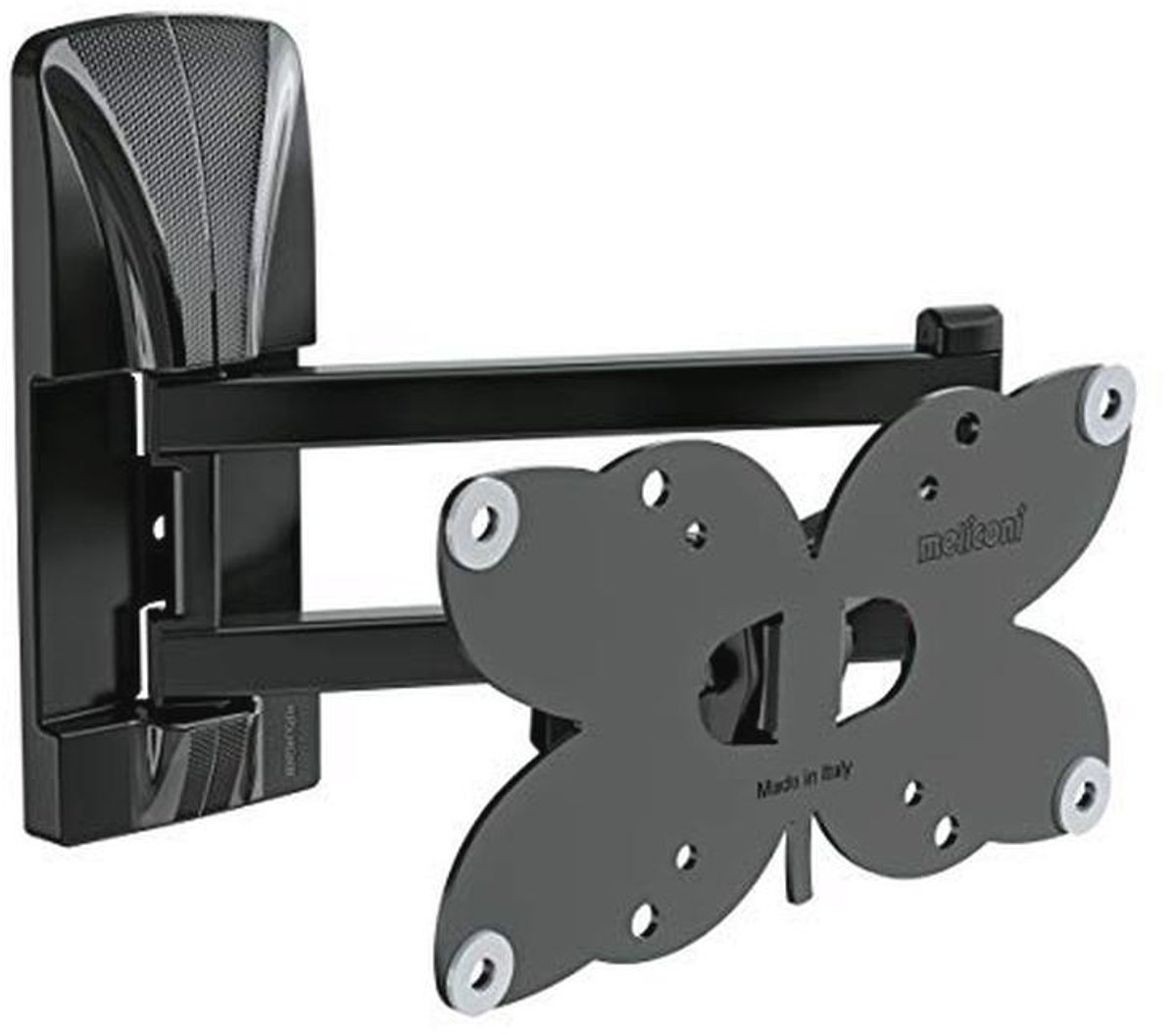Dubbelarmige muurbeugel voor 14''-43'' flatscreen TV's, VESA 75-100-200x100, horizontaal en verticaal zwenkbaar