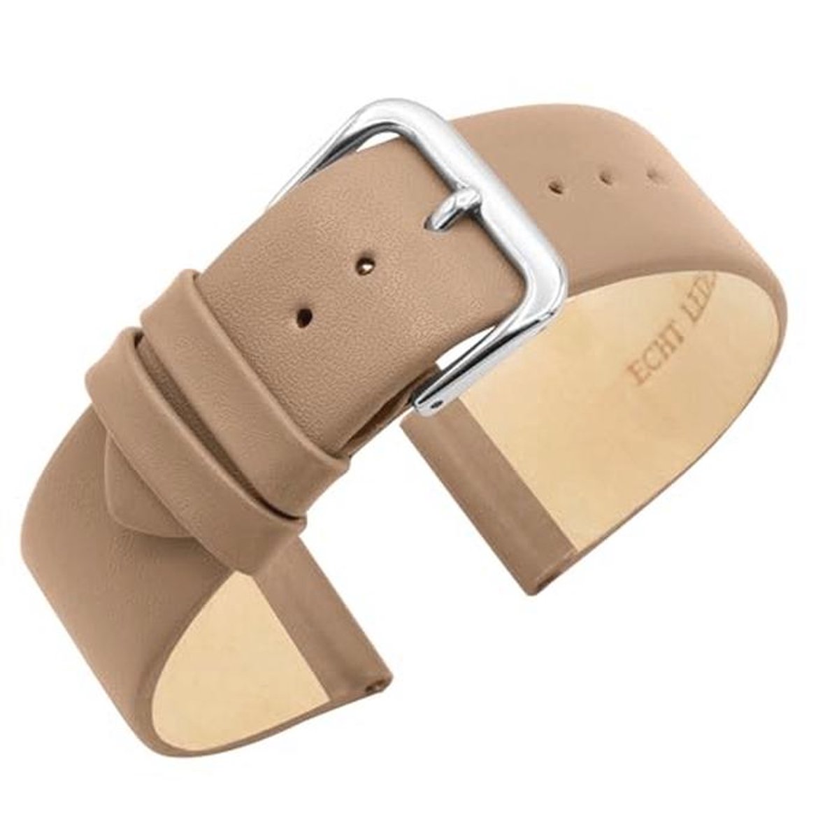 Naadloze horlogeband van nappaleer 10-20 mm