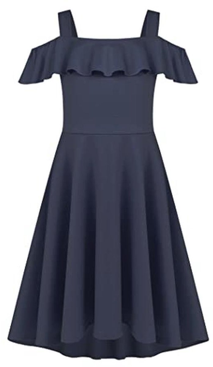 Elegante Zomerjurk voor Meisjes van 4-13 Jaar - Schoudervrij, Casual met Zak