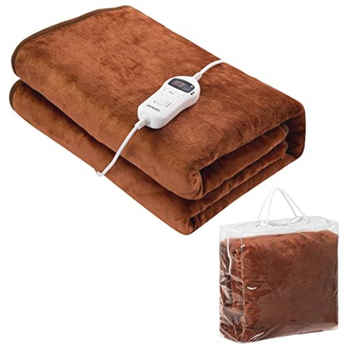 Verwarmingsdeken 180 x 130 cm met 9 temperatuurniveaus – Koraalfleece – Wasbaar met Automatische Uitschakeling