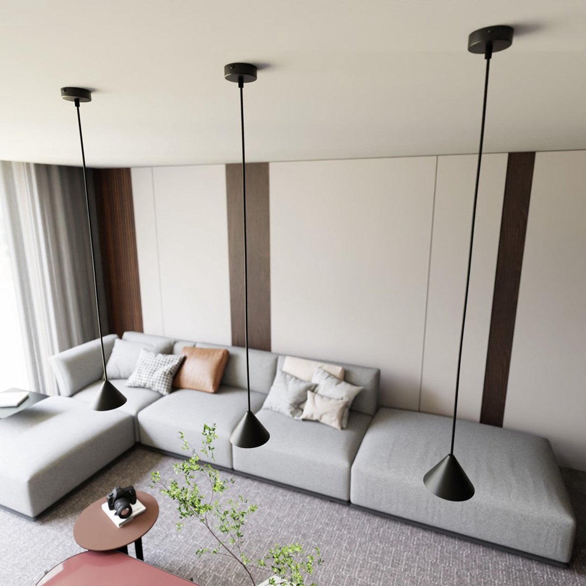 Emibig Hanglamp Elit Staal Zwart | Geschikt voor 1x GX53 - Max 12W.
