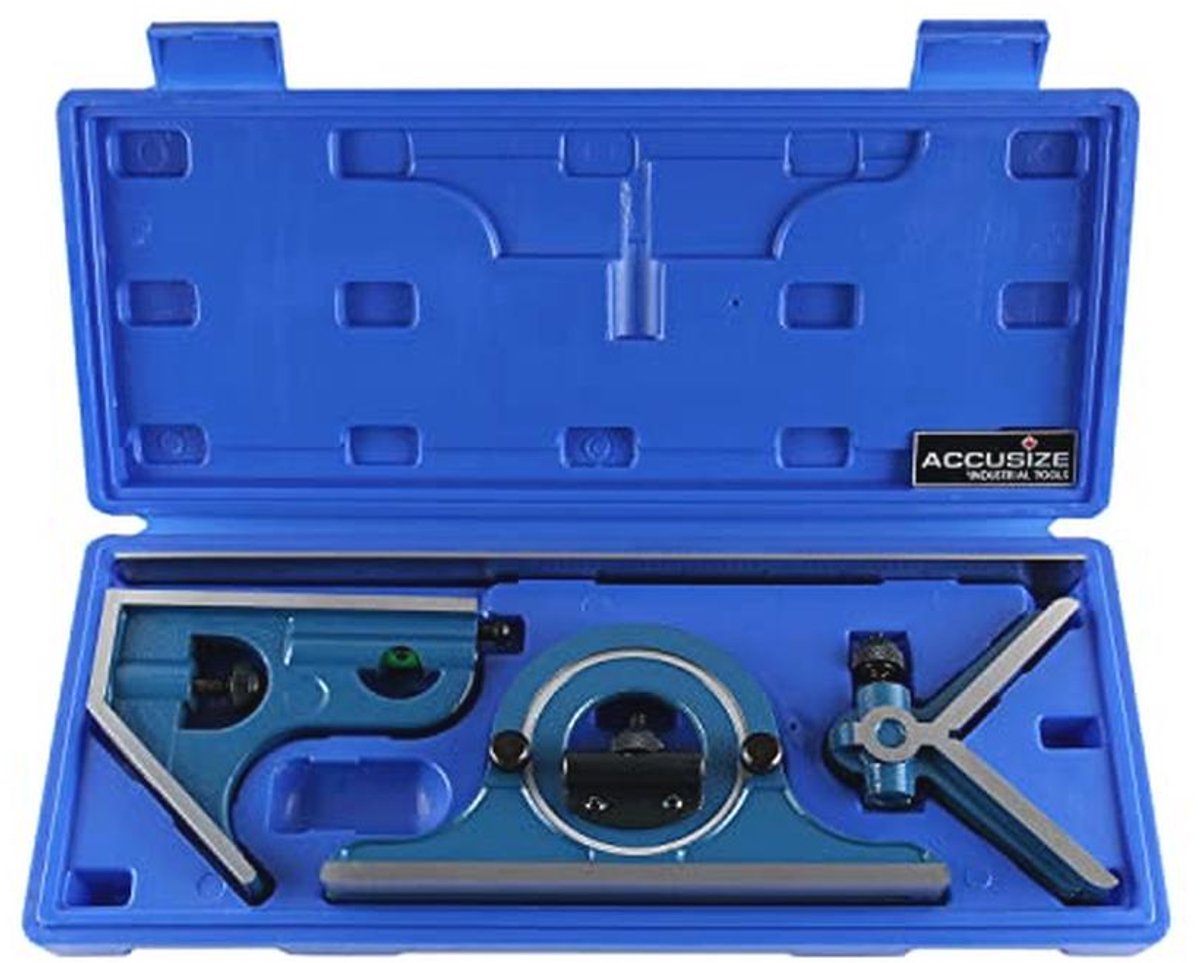 12 Inch Vierkante Liniaal Set met Gradenboog - 4 Stuks, Micro-Fijne Graduatie