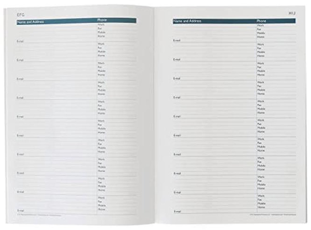 Adres-Telefoonboekje voor Draadgebonden Planner - Kompas