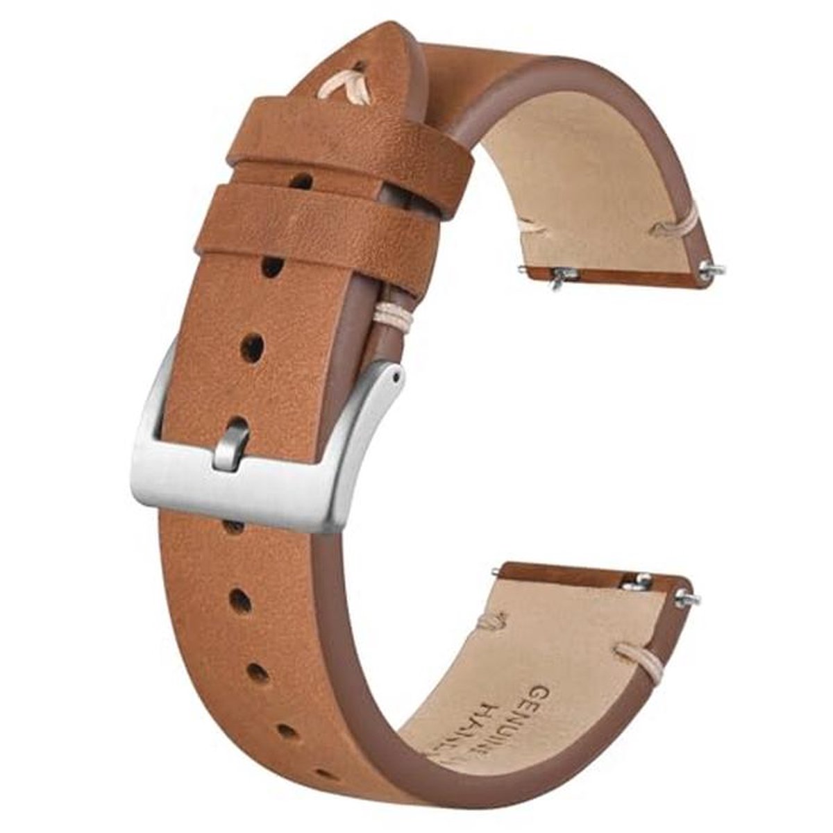 Antiek Leren Horlogeband Vervangbanden voor Mannen met Snelle Bevestiging - Breedtes 18 mm, 20 mm, 22 mm