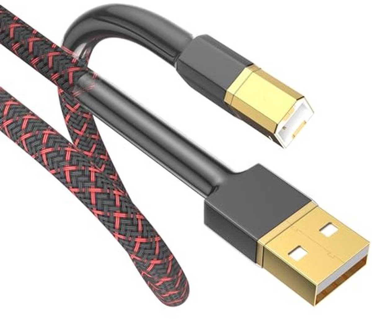 USB 2.0 HiFi audiokabel A naar B, 2 m voor Dac en computer