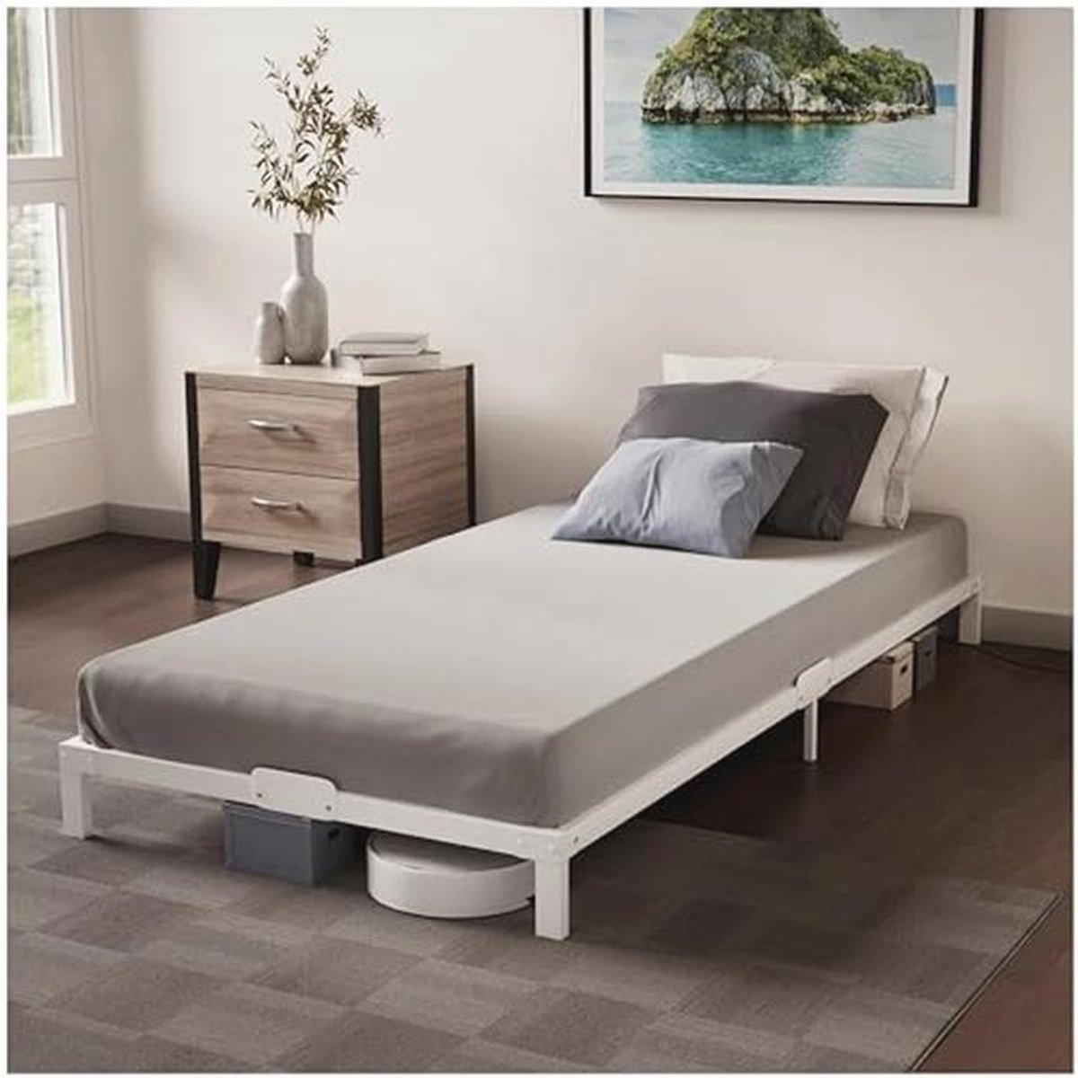 Metaal Bedframe 90 x 200 cm - Eenvoudige Montage en Ruimte voor Opslag