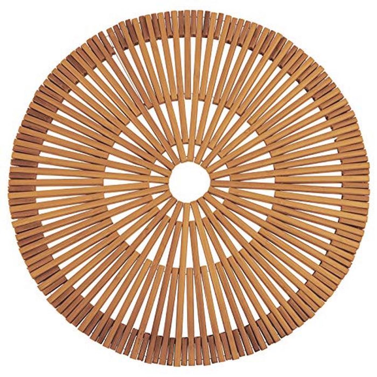 Handgemaakte bamboe placemat rond - Ø 38 cm, Lichtbruin