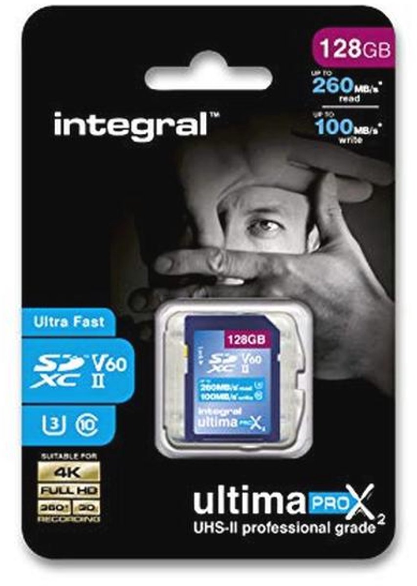 128 GB UHS-II SD-kaart V60 - Hoge Snelheid Geheugenkaart met Tot 260 MB/s Leessnelheid