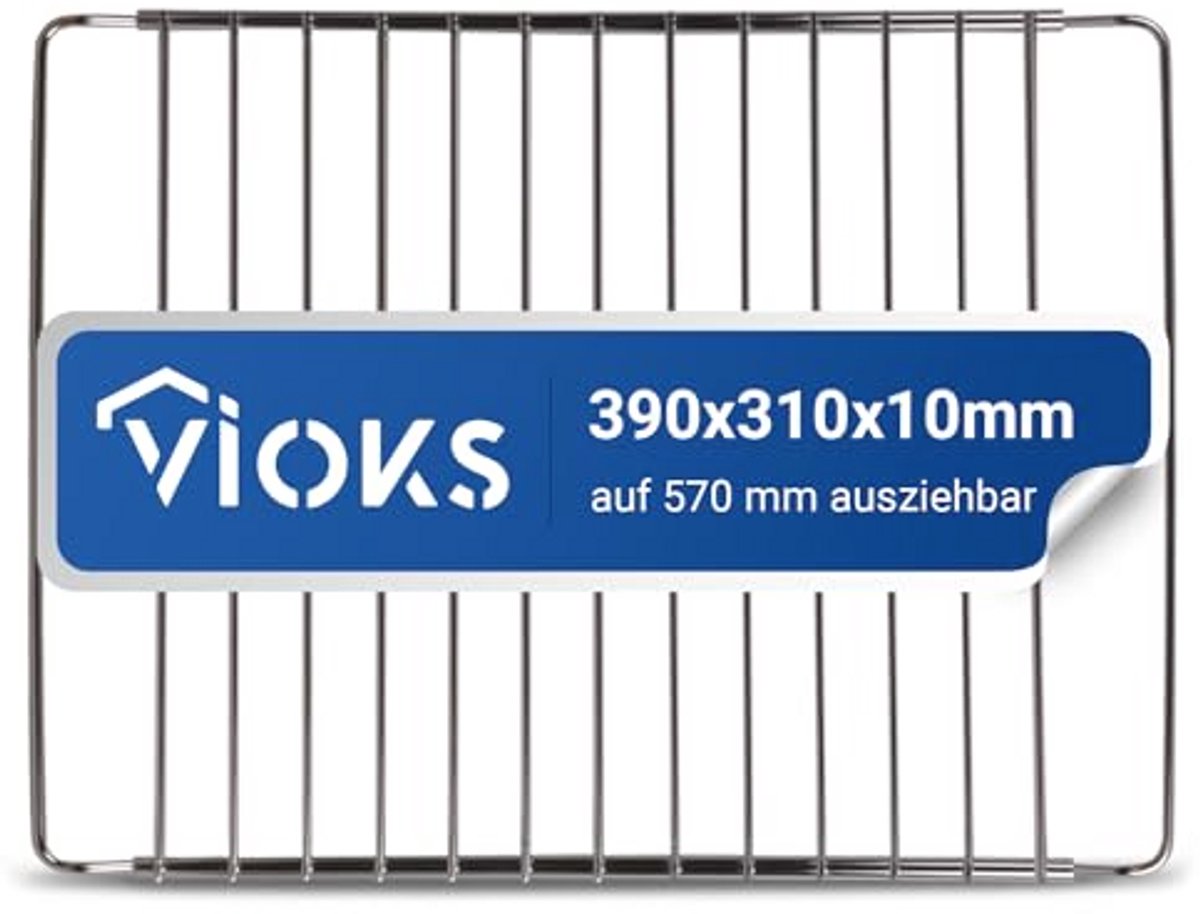 Uitschuifbaar Bakrooster 390/570 x 310 mm - Roestvrij Staal Oven Rooster