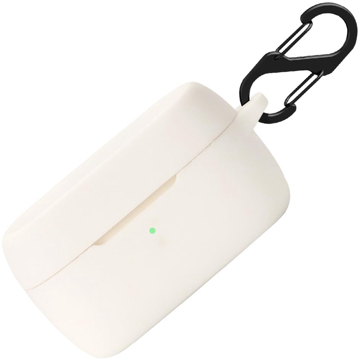 Silicone Case for Jabra Evolve 2 Buds Bag, Shockproof Protective Case and Skin Protective Case for Jabra Evolve 2 Buds with Keychain (White)