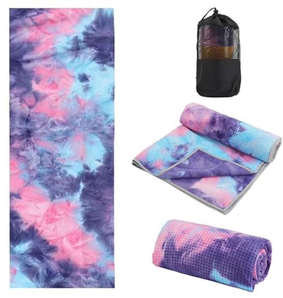 Antislip Yoga Handdoek - Microvezel Sporthanddoek voor Hot Yoga en Pilates - Inclusief Draagtas