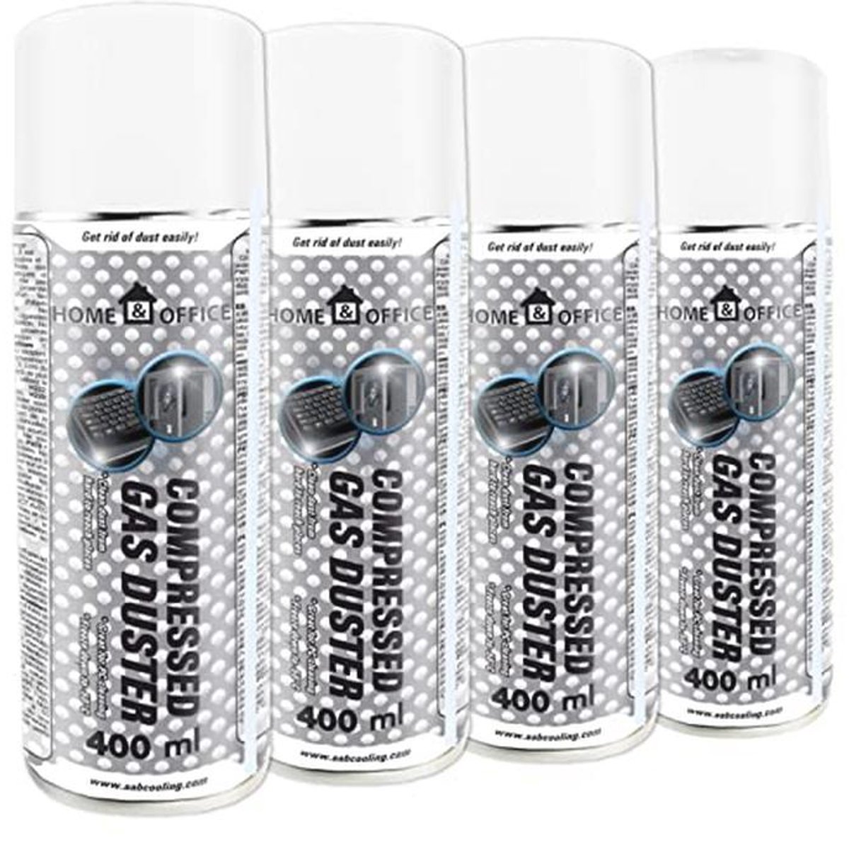 Compressed Gas Duster 4x AABCOOLING Home&Office 400ml K2, Computer Duster, Can for PC, Accessories, Air in a Can, Keyboard Cleaner, Compressed Air, Electronics, Camera and Photo Cleaners EN