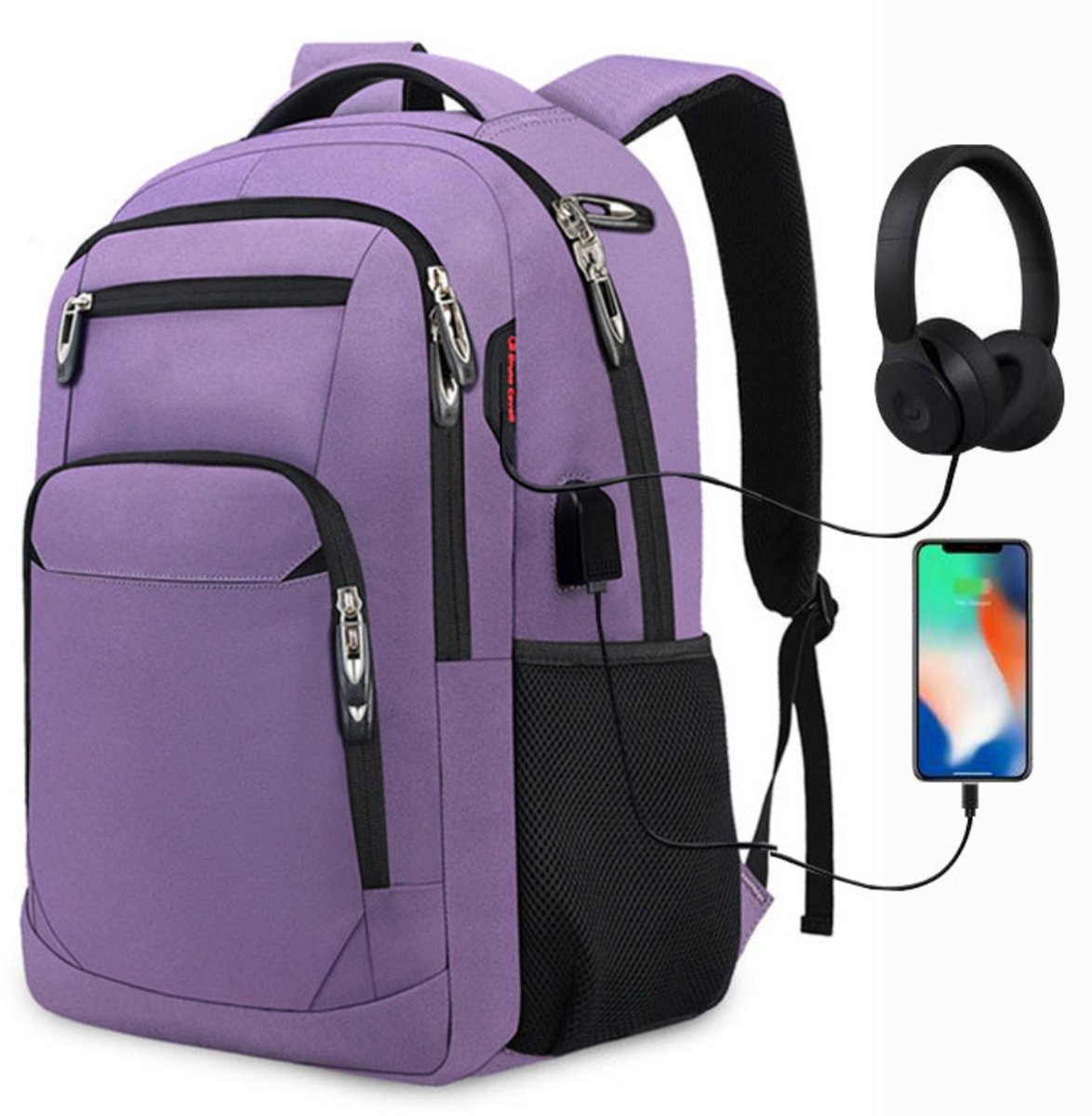 STILVORA Reistassen - Rugzak, Travel Rugzak, Laptop Rugzak, Grote Capaciteit Rugzak, Lichtgewicht Grote Capaciteit Rugtas, 18 Inch Rugzak, Backpack Voor Werk En Reizen, Travel Backpack Met Veel Vakken, Paars, Oxford-Stof