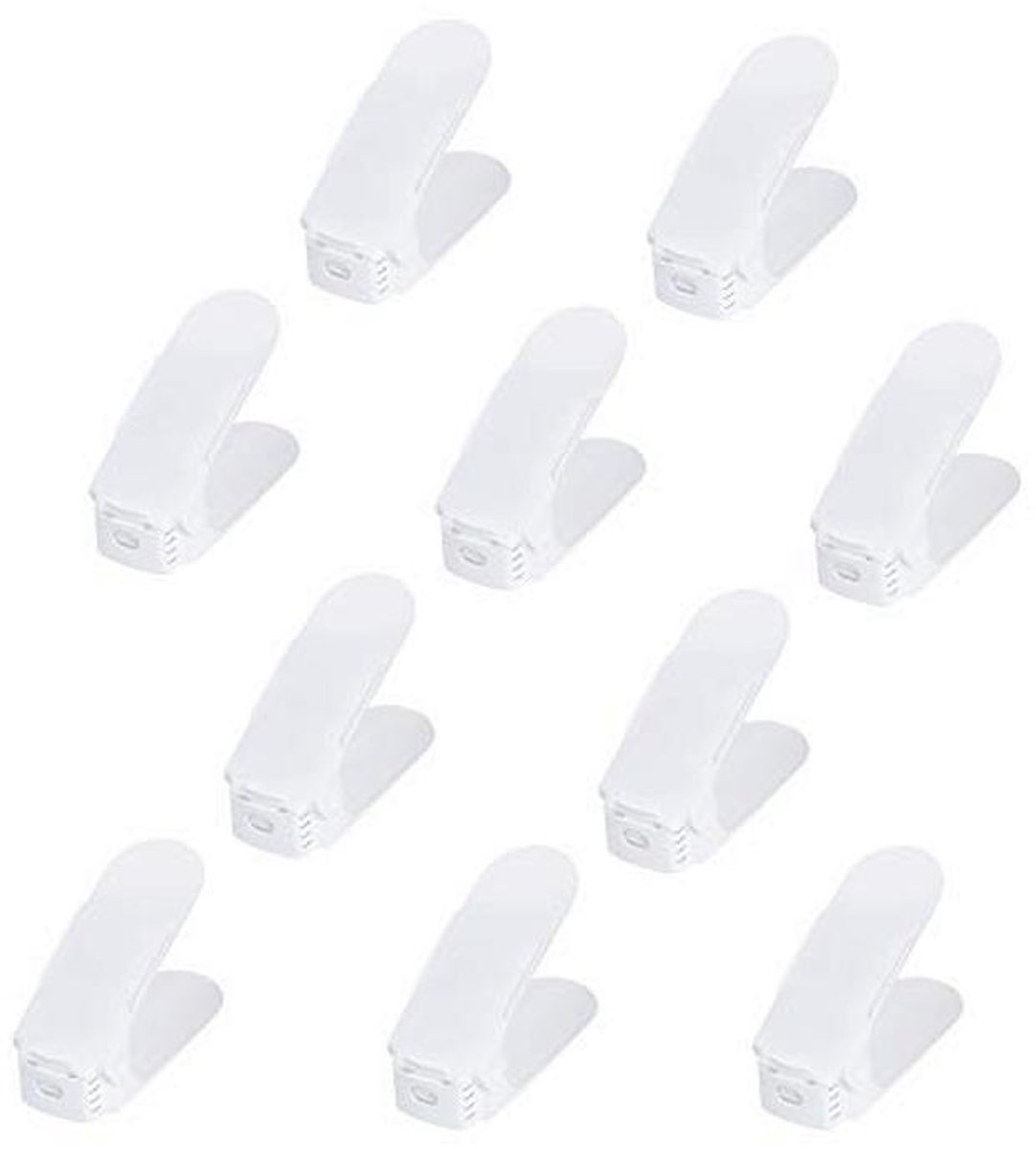 Verstelbare schoenenrekken - ruimtebesparende schoenenorganizer (20 stuks, wit)